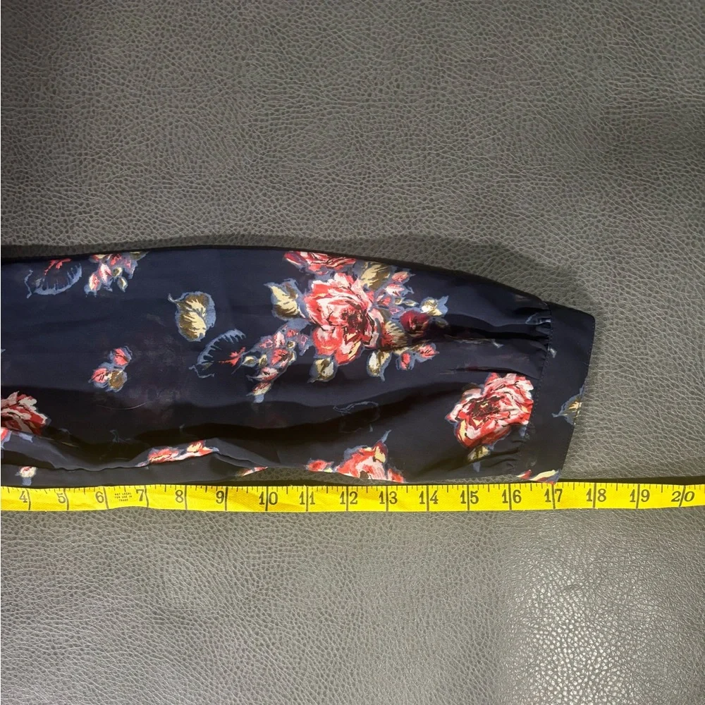 Abercrombie & Fitch Women’s Floral Long‑Sleeve Romper – Size 2 – Navy